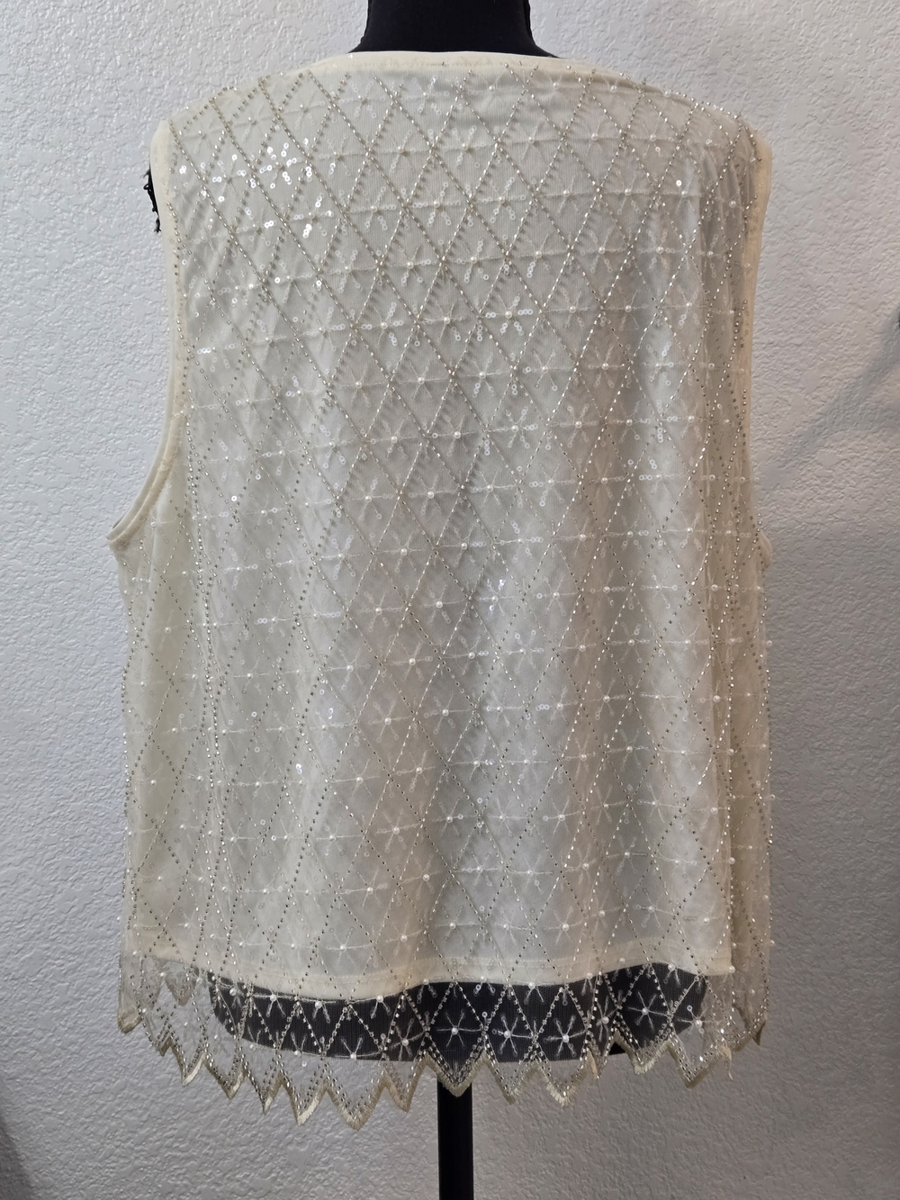 Adrianna Papell Ivory Beaded Tank Top - Picture 6 of 13